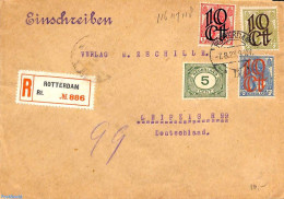 Netherlands 1923 Registered Letter From Rotterdam To Leipzig, Postal History - Covers & Documents