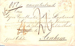 Netherlands 1861 Registered Letter From Groningen To Arnhem , Postal History - Briefe U. Dokumente