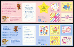 Japan 2017 Letter Writing Day 2 Booklets S-a, Mint NH, Nature - Various - Elephants - Stamp Booklets - Greetings & Wis.. - Nuovi
