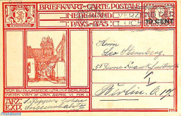 Netherlands 1928 Postcard 10 Cent On 12.5c, Wijk Bij Duurstede, Sent To Berlin, Used Postal Stationary - Cartas & Documentos