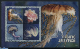 Tuvalu 2017 Pacific Jellyfish 4v M/s, Mint NH, Nature - Shells & Crustaceans - Marine Life
