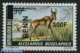 Benin 2008 300f On 90f, Alcelaphus Buselaphus 1v, Mint NH - Nuovi