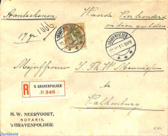 Netherlands 1916 Registered Letter From 's Gravenpolder To Valkenburg, Postal History - Cartas & Documentos