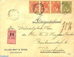 Netherlands 1900 Registered Letter From Amsterdam To Wiesbaden , Postal History - Storia Postale