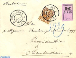 Netherlands 1905 Registered Letter From Groningen To Amsterdam, 15c, Postal History - Briefe U. Dokumente