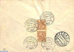 Netherlands 1923 Registered Letter, With Tete-besche Pair, From Doetinchem To Praha, Postal History - Covers & Documents