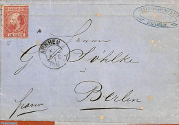 Netherlands 1870 Folding Letter From Arnhem To Berlin , Postal History - Brieven En Documenten