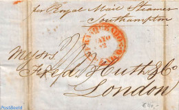 Mexico 1848 Folding Letter To London (by Royal Mail Steamer Southampton), Postal History - Mexique