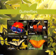 Gambia 2015 Butterflies 4v M/s, Mint NH, Nature - Butterflies - Gambie (...-1964)