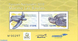 Costa Rica 2016 Marino Las Baulas 2v M/s, Mint NH, Nature - Reptiles - Turtles - Costa Rica