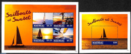 Saint Vincent & The Grenadines 2015 Mayreau, Sailboats At Sunset 2 S/s, Mint NH, Transport - Ships And Boats - Schiffe