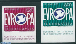 Yugoslavia 1975 KSZE Conference 2v, Imperforated, Mint NH, History - Europa Hang-on Issues - Ongebruikt