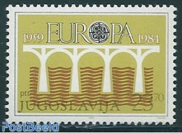 Yugoslavia 1984 Europa 1v, Wrong Colour, With Attest, Mint NH, History - Various - Europa (cept) - Errors, Misprints, .. - Ongebruikt