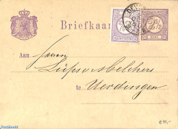 Netherlands 1880 Postcard 2.5c, Uprated From Deventer To Uerdingen, Used Postal Stationary - Cartas & Documentos