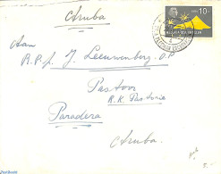 Netherlands Antilles 1965 Letter From Curacao To Aruba With Postmark: DR.A.PLESMAN LUCHTHAVEN, Postal History, Aircraf.. - Aviones