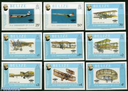 Belize/British Honduras 1979 Sir Rowland Hill, Aeroplanes 9v, Imperforated, Mint NH, Transport - Sir Rowland Hill - Ai.. - Rowland Hill