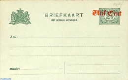 Netherlands 1920 Reply Paid Postcard, Error; Vijf/Vijf C. On 2.5/2.5c (in Stead Of 3/3c), Unused Postal Stationary, Er.. - Cartas & Documentos