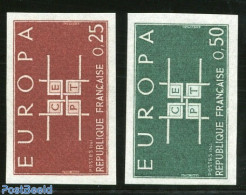 France 1963 Europa 2v, Imperforated, Mint NH, History - Europa (cept) - Neufs