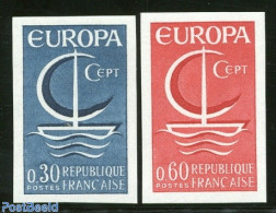 France 1966 Europa 2v, Imperforated, Mint NH, History - Europa (cept) - Ongebruikt