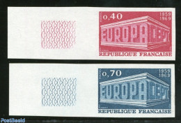 France 1969 Europa 2v, Imperforated, Mint NH, History - Europa (cept) - Ongebruikt