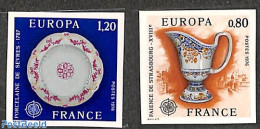 France 1976 Europa 2v, Imperforated, Mint NH, History - Europa (cept) - Art - Art & Antique Objects - Ceramics - Unused Stamps