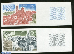 France 1977 Europa 2v, Imperforated, Mint NH, History - Transport - Europa (cept) - Ships And Boats - Art - Architecture - Nuevos