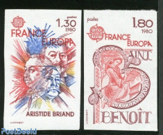 France 1980 Europa 2v, Imperforated, Mint NH, History - Religion - Europa (cept) - Politicians - Religion - Ongebruikt