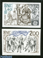 France 1981 Europa 2v, Imperforated, Mint NH, History - Performance Art - Various - Europa (cept) - Dance & Ballet - F.. - Neufs