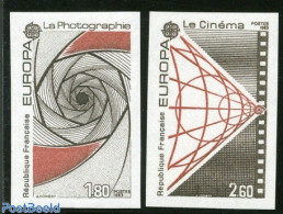 France 1983 Europa 2v, Imperforated, Mint NH, History - Performance Art - Science - Europa (cept) - Film - Inventors -.. - Neufs