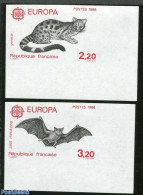 France 1986 Europa 2v, Imperforated, Mint NH, History - Nature - Europa (cept) - Animals (others & Mixed) - Bats - Cat.. - Nuovi