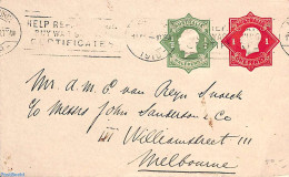 Australia 1919 Envelope 1/2d And 1d,, Used Postal Stationary - Briefe U. Dokumente