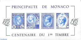 Monaco 1985 Stamp Centenary S/s Imperforated, Unused (hinged) - Unused Stamps