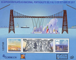 Spain 2017 Philatelic Exposition Portugalete S/s, Mint NH, Transport - Philately - Ships And Boats - Art - Bridges And.. - Unused Stamps