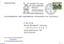 Netherlands 1963 Wordt Lid Van 'De Hollandsche Molen' , Postal History, Various - Mills (Wind & Water) - Storia Postale