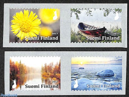 Finland 2017 Seasons 4v S-a, Mint NH, Nature - Transport - Flowers & Plants - Ships And Boats - Nuovi