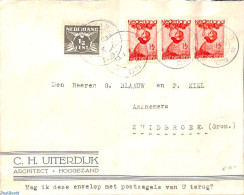 Netherlands 1939 Letter From Hoogezand To Zuidbroek With Child Welfare Stamps, Postal History - Cartas & Documentos