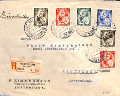 Netherlands 1935 Registered Letter To Germany With Child Welfare Stamps, Postal History - Briefe U. Dokumente