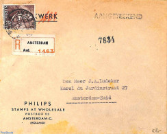 Netherlands 1946 Registered Letter With 20c Seamen Stamp, Postal History - Covers & Documents