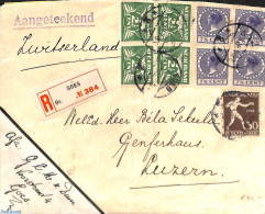Netherlands 1928 Registered Letter To Switzerland With 30c Olympic Stamp, Postal History - Cartas & Documentos