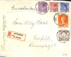 Netherlands 1924 Registered Letter From Amsterdam To Crefeld, Postal History - Covers & Documents