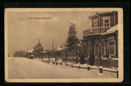 AK Baranowitschi, Strasse An Der Post Im Winter  - Pologne