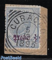Curaçao 1895 2,5 Cent On 10 Ct. Ultramarine, With Inverted Overprint, Used Stamps, Various - Errors, Misprints, Plate.. - Errores En Los Sellos