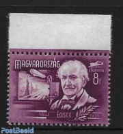 Hungary 1948 Thomas Alva, Without Watermark, Mint NH, Science - Inventors - Ongebruikt