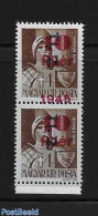 Hungary 1945 Both Stamps With Shifted Overprint, Mint NH - Ungebraucht