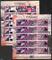 Isle Of Man 2012 Titanic, 2 M/ss (= 5 Sets), Mint NH, Transport - Ships And Boats - Titanic - Bateaux