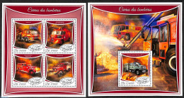 Sao Tome/Principe 2017 Fire Engines 2 S/s, Mint NH, Transport - Automobiles - Fire Fighters & Prevention - Cars