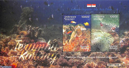 Indonesia 2017 Marine Life, Joint Issue Singapore S/s, Mint NH, Nature - Various - Fish - Joint Issues - Fishes