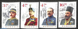 Romania 2017 Heroes Of World War I 4v, Mint NH, History - Nature - Various - Decorations - Horses - Uniforms - World W.. - Unused Stamps