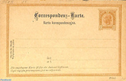 Austria 1890 Reply-Paid Postcard 2/2kr, Short S, (Poln.), Unused Postal Stationary - Lettres & Documents