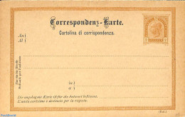 Austria 1890 Reply Paid Postcard 2/2kr, Short S, Ital., Unused Postal Stationary - Briefe U. Dokumente